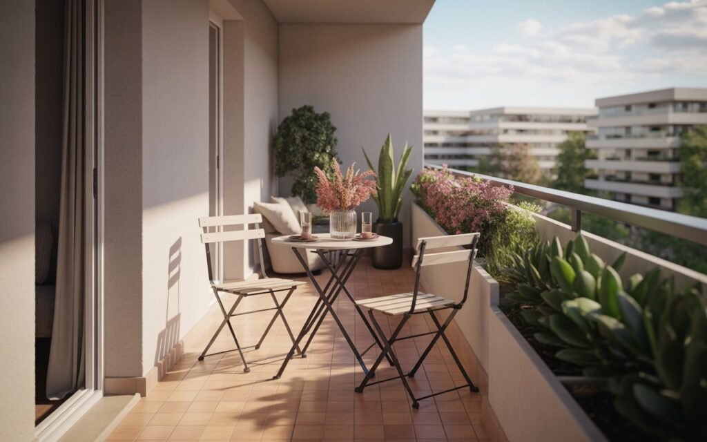 bistro seating on small apartment patio