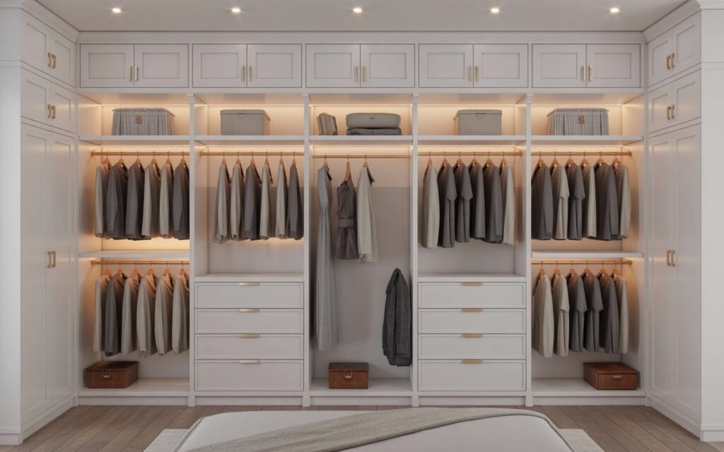 custom built-in closet shelving system for maximum efficiency