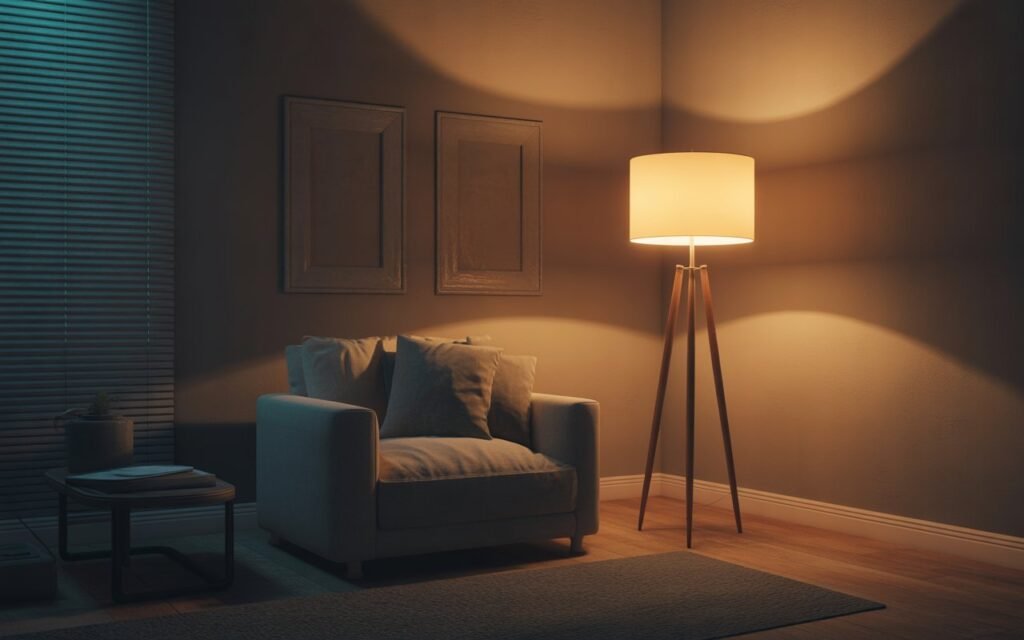 warm corner glow floor lamp