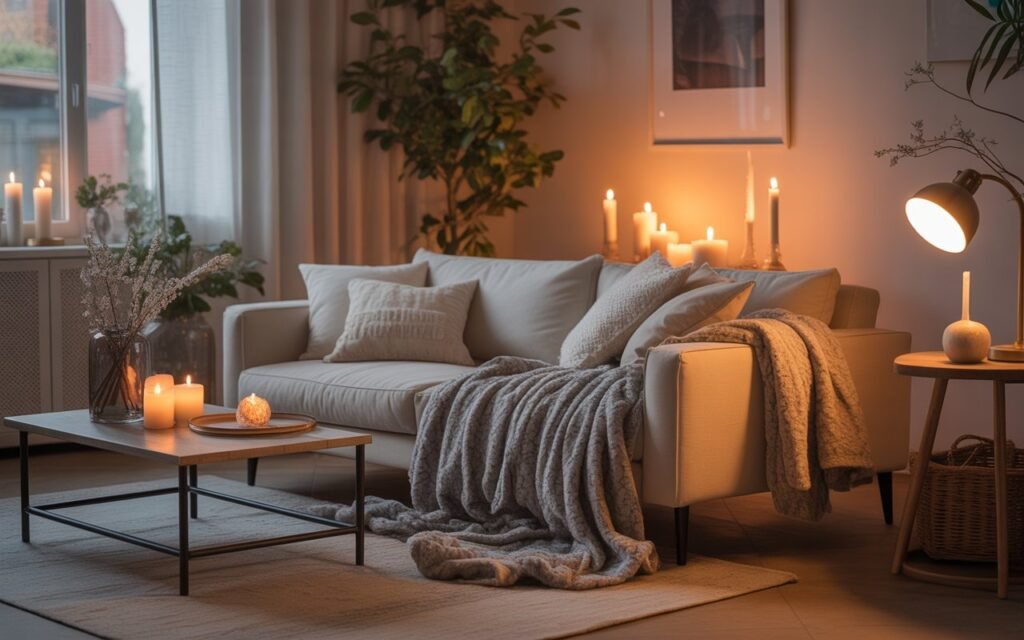hygge living room cozy neutral design