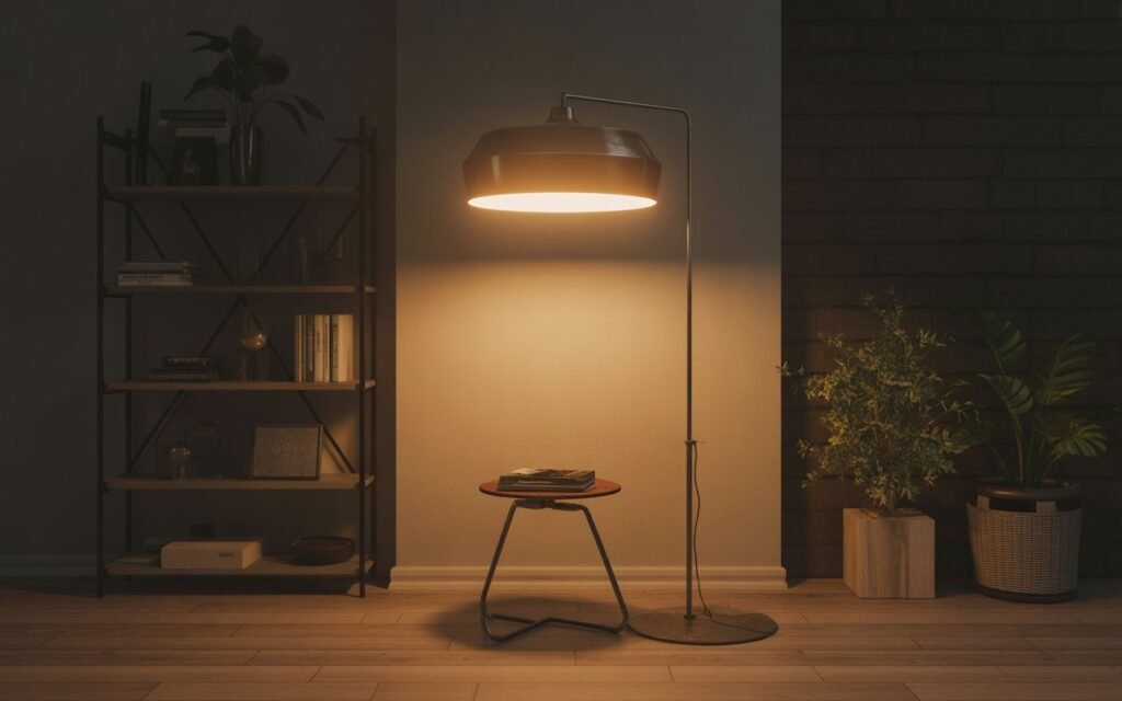 industrial metal floor lamp
