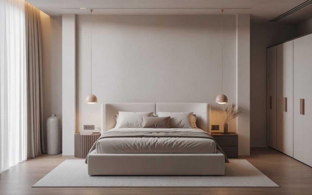 minimal premium furniture in luxury bedroom