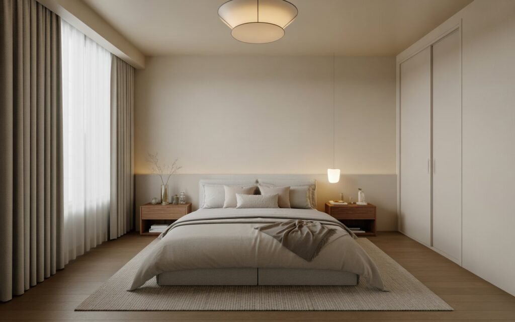 decluttered japanese bedroom clean minimal style