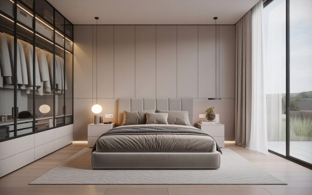 floor to ceiling wardrobe design in modern bedroom