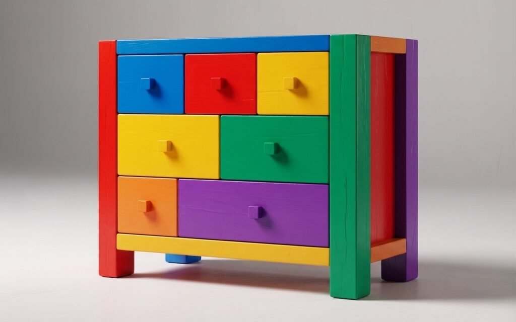 multicolor funky painted drawers