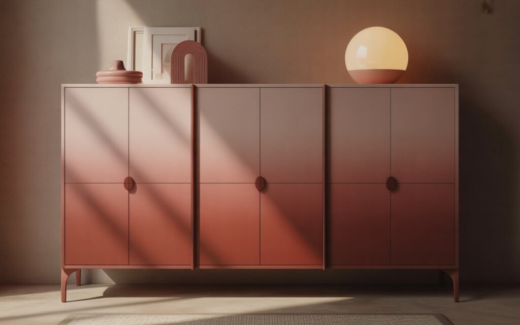 ombre funky painted cabinet