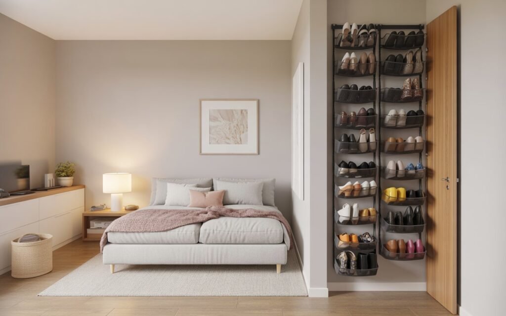 over the door storage organizer for small apartment