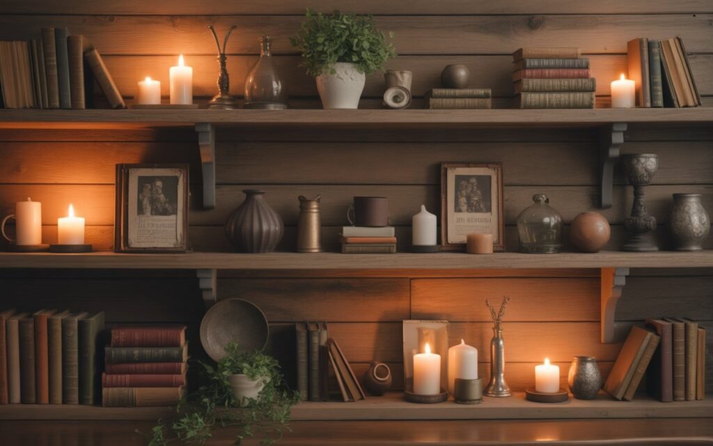 rustic vintage wall shelves decor