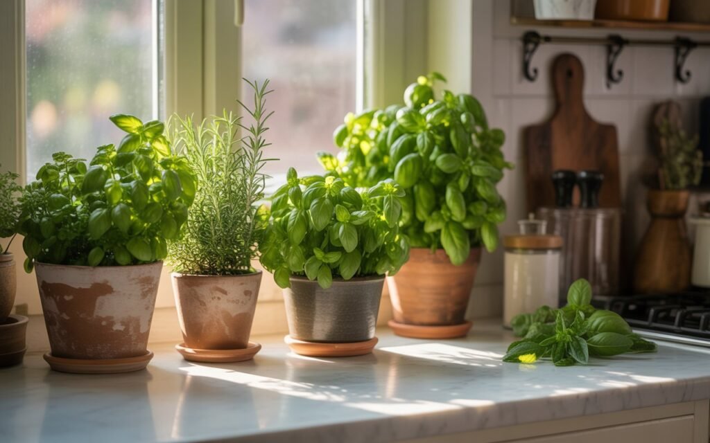 Fresh Herb Greenery Setup