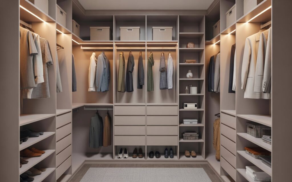 floor-to-ceiling closet shelving maximizing vertical storage space