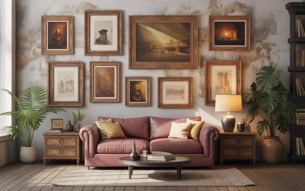 vintage wooden frame wall decor