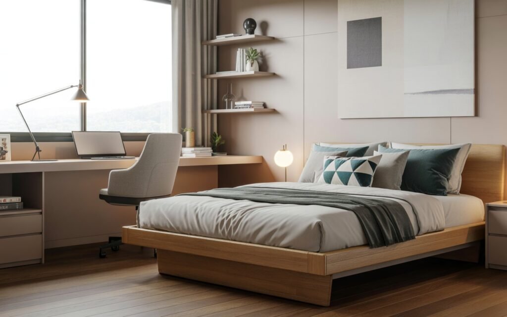 teen bedroom combining trendy design with practical furniture