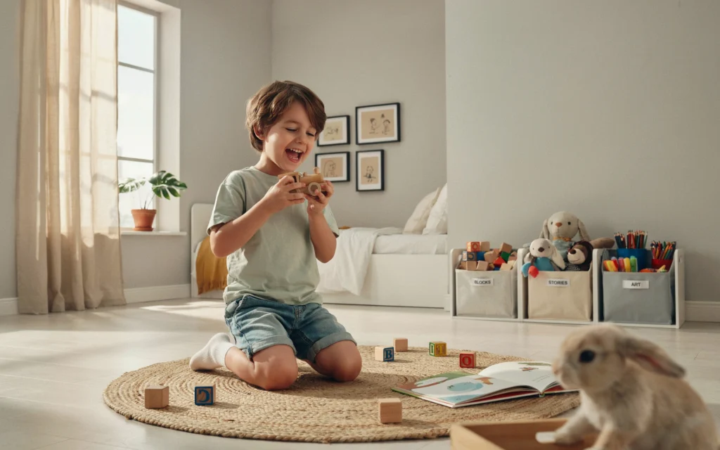Functional and joyful kids room designed for play and comfort